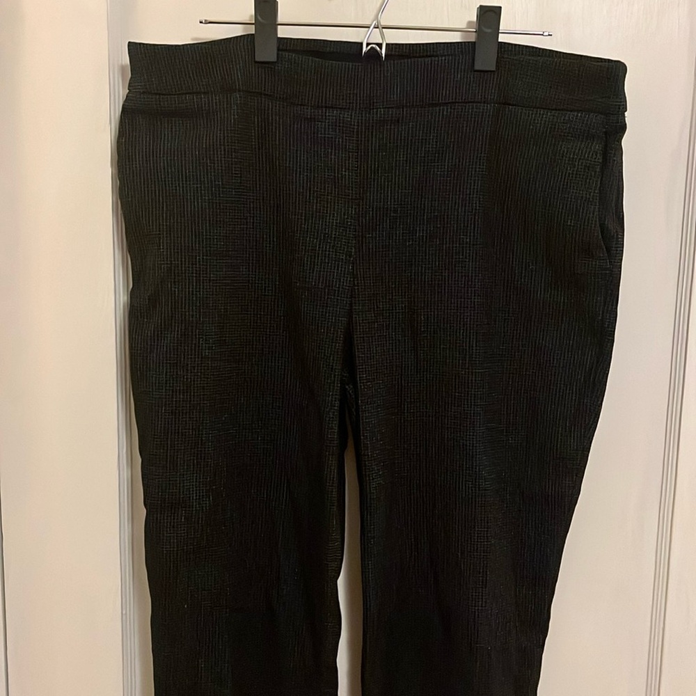 Hilary Radley Black Patterned Pull-On Pants (Women’s XL)